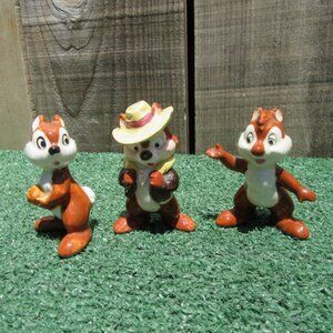 Lot of 3 Vintage Disney Chip 'N Dale Rescue Rangers 3" Ceramic Porcelain Figures